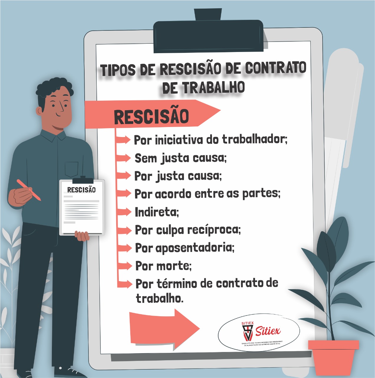 Rescisão de contrato de trabalho.