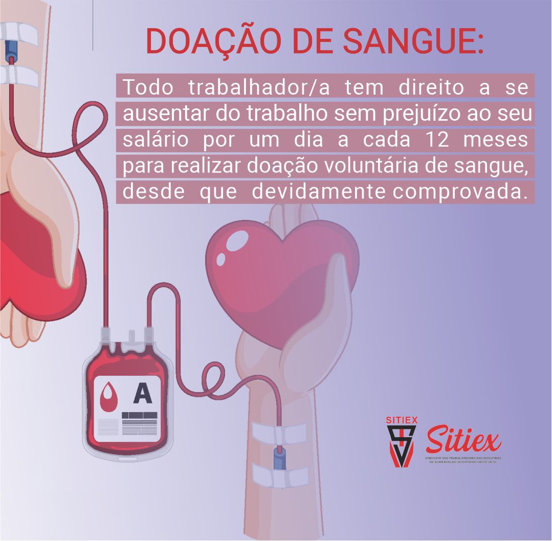 Sobre doação de sangue.